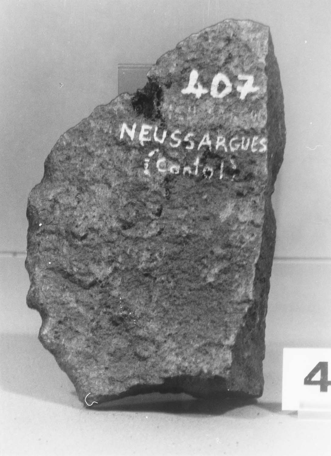 Petit fragment de lauze de roche volcanique gris