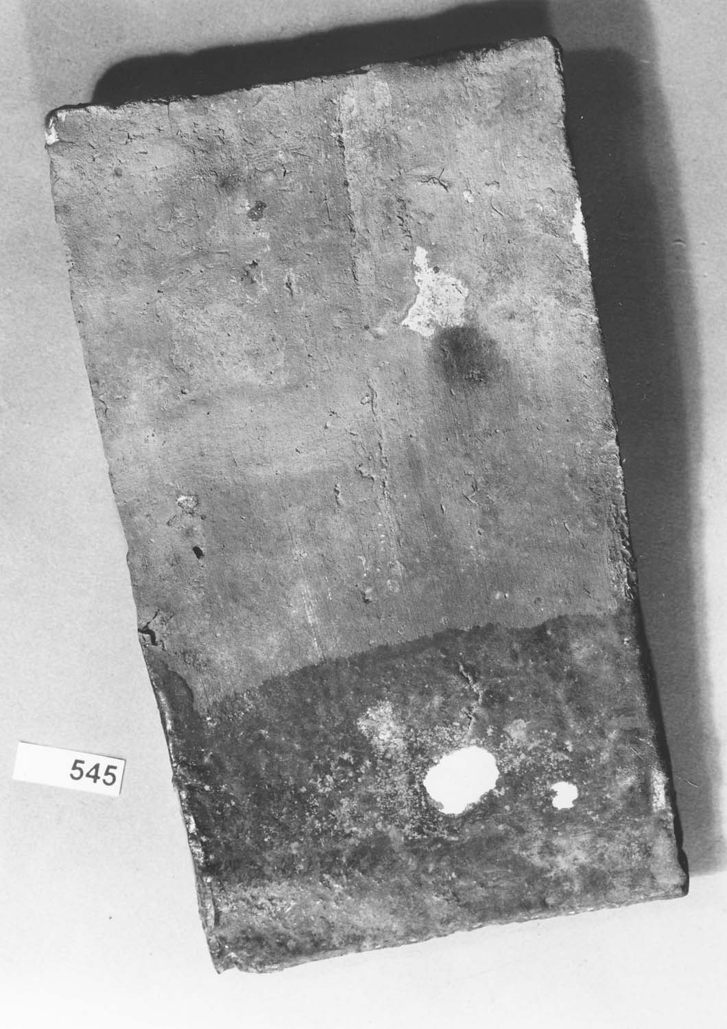 Tuile plate ancienne vernissée noire à tenons