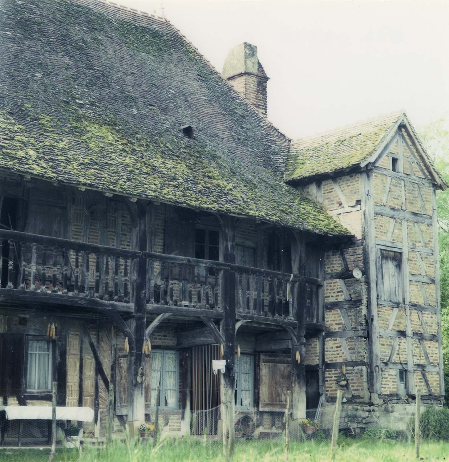 Façade antérieure est, détail de la partie nord ; construction à pans de bois