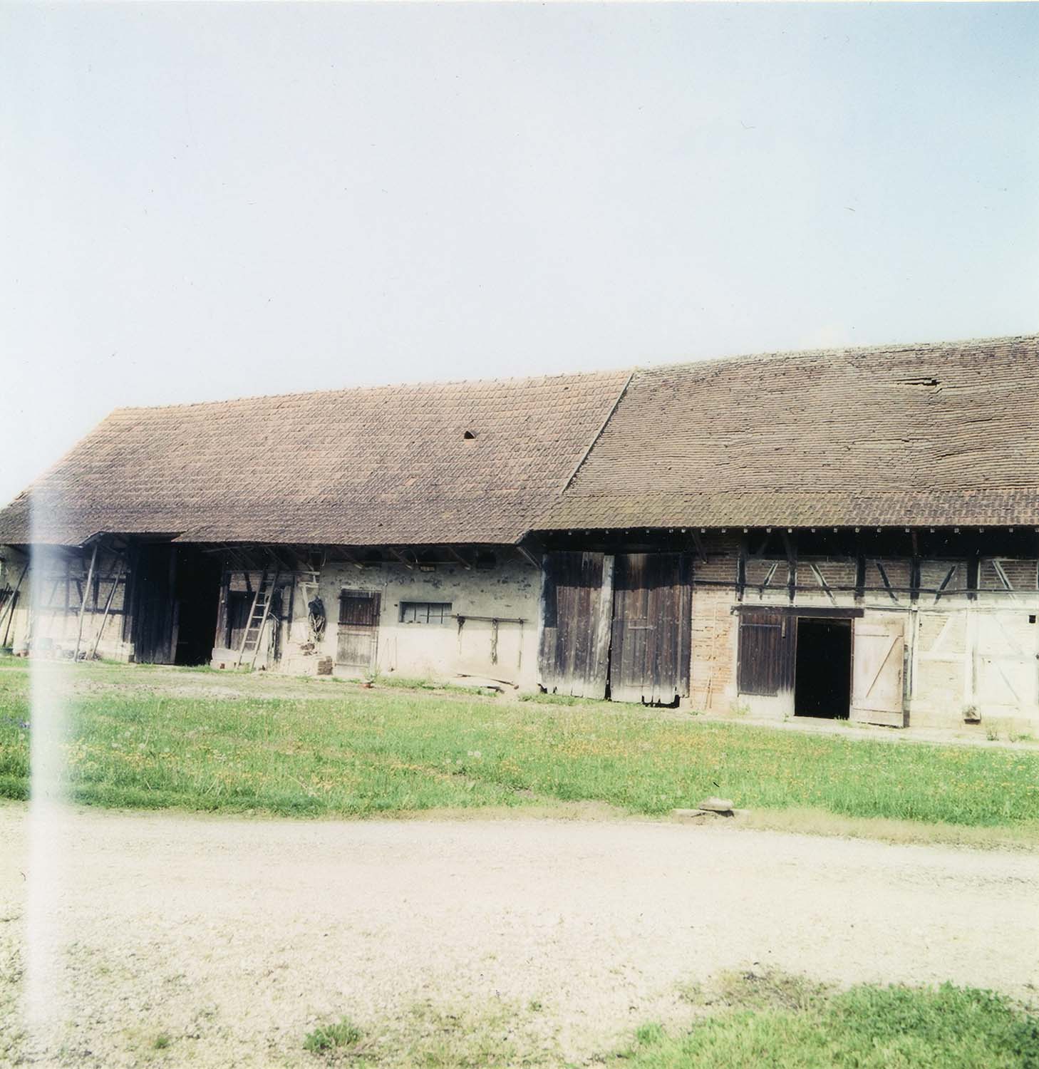 Partie sud du bâtiment d'hébergeage ; construction à pans de bois