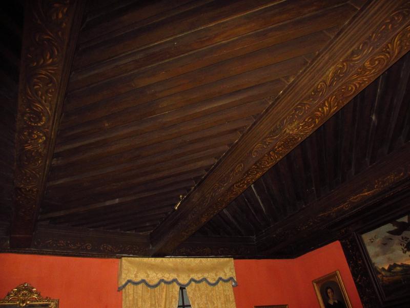 Chambre aux oiseaux, 1er étage de l'aile sud. Plafond à la fougère