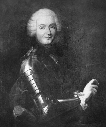 Tableau : 'Portrait d'un militaire', en buste, vêtu d'une armure
