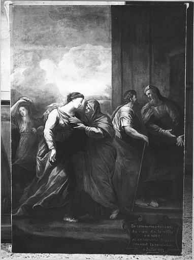 Tableau : 'La Visitation', huile sur toile ; après restauration - © Ministère de la Culture (France), Médiathèque du patrimoine et de la photographie (objets mobiliers), tous droits réservés