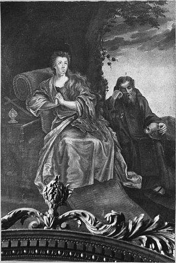 Tableau : 'Sainte Marie-Madeleine et un religieux', saint Antoine ermite (?), huile sur toile - © Ministère de la Culture (France), Médiathèque du patrimoine et de la photographie (objets mobiliers), tous droits réservés