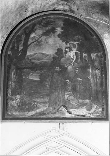 Tableau : 'Saint François d'Assise et son compagnon nourris par un ange', huile sur toile - © Ministère de la Culture (France), Médiathèque du patrimoine et de la photographie (objets mobiliers), tous droits réservés