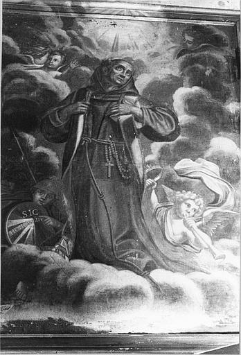Tableau : 'Triomphe de saint François d'Assise', huile sur toile