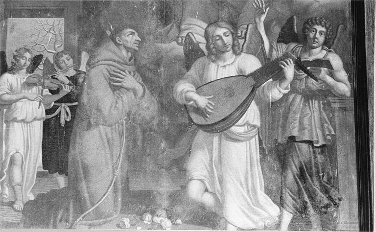 Tableau : 'Saint François et les anges musiciens', huile sur toile - © Ministère de la Culture (France), Médiathèque du patrimoine et de la photographie (objets mobiliers), tous droits réservés