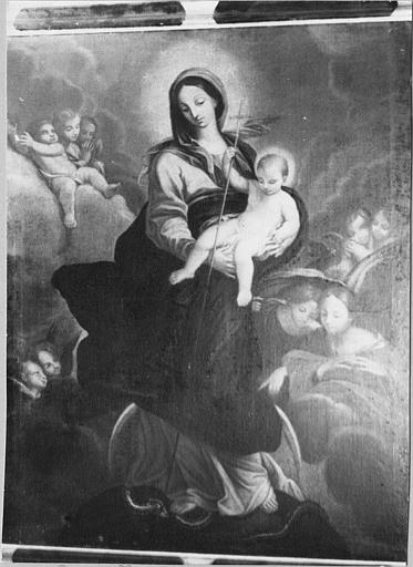 Tableau : 'Vierge à l'Enfant', parmi les anges, huile sur toile - © Ministère de la Culture (France), Médiathèque du patrimoine et de la photographie (objets mobiliers), tous droits réservés