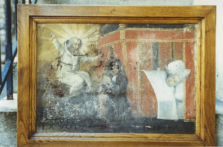 Ex-voto : 'Intercession auprès de saint Montan', huile sur toile
