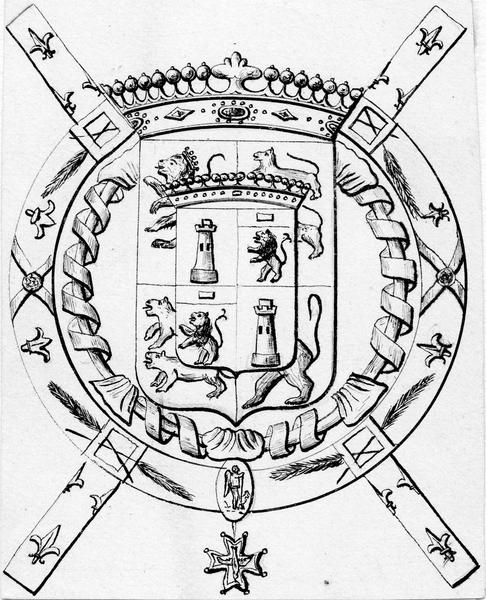 tombeau de Jean-Baptiste d'Ornano, maréchal de France, et de Marie de Montlaur, détail de l'écusson - © Ministère de la Culture (France), Médiathèque du patrimoine et de la photographie (objets mobiliers), tous droits réservés