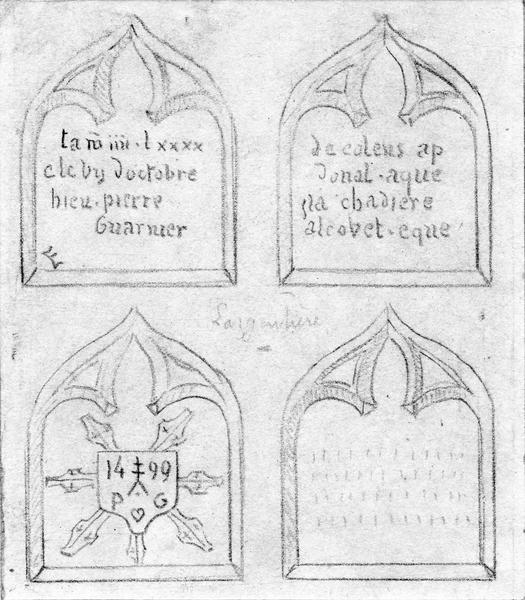 chaire à prêcher, détails des inscriptions