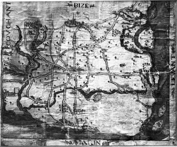 carte : plan d'une partie des paroisses de Saint-Marcel, vue  générale
