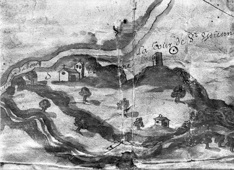 carte : plan d'une partie des paroisses de Saint-Marcel, détail
