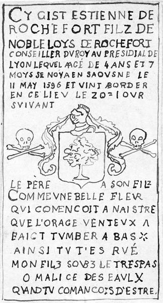 dalle funéraire d'Etienne de Rochefort, vue générale