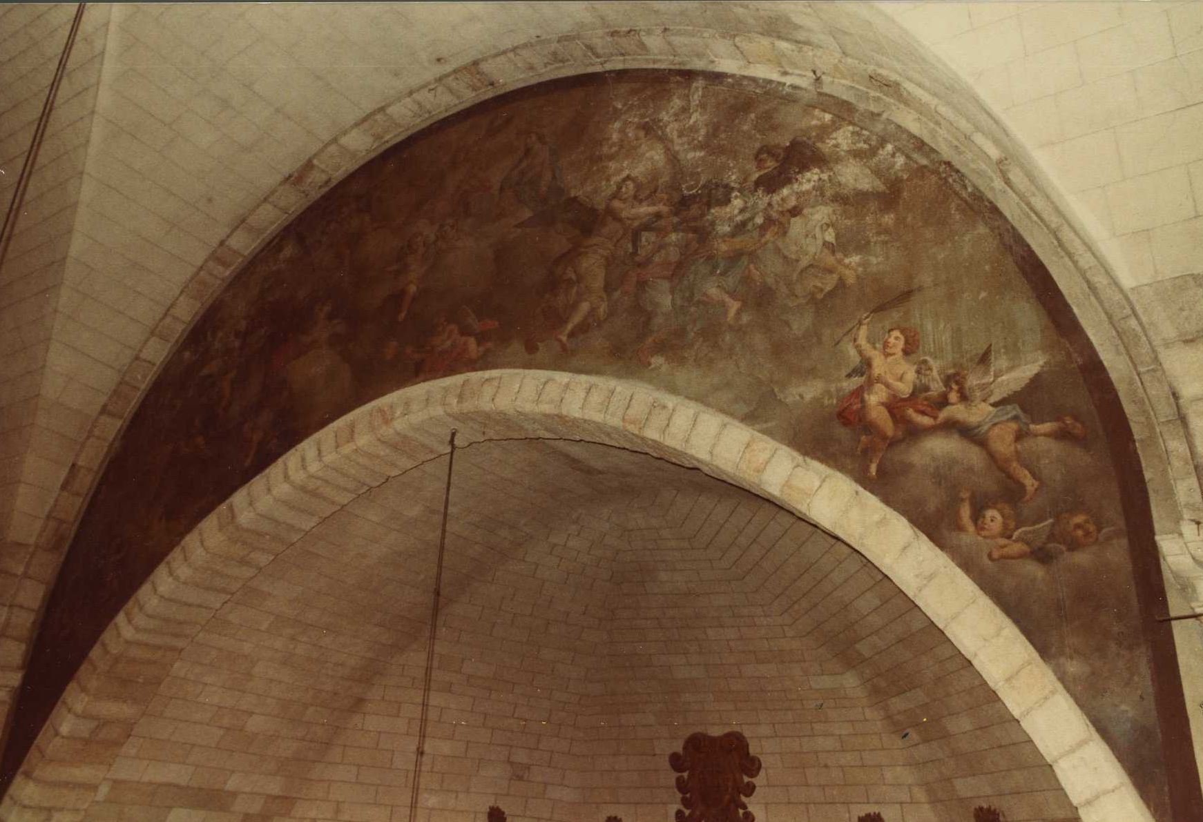 peinture monumentale : peintures de la chapelle de la Vierge (arc triomphal et abside), vue générale