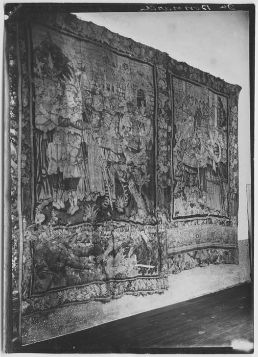 pièce murale (verdure) : verdure avec oiseaux et fabriques