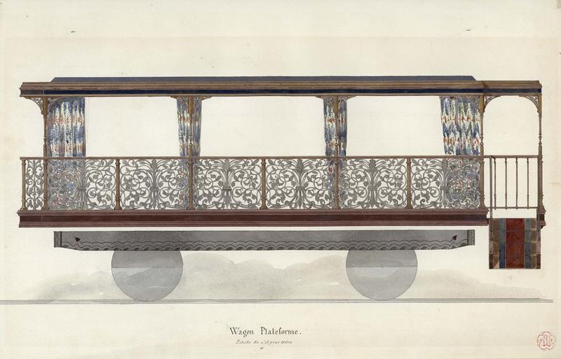 Train impérial : wagon plate-forme, vue extérieure