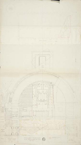 Fouilles fin 1934 : plan provisoire