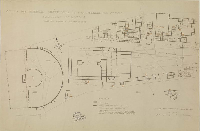 Plan des fouilles au 1er mai 1909