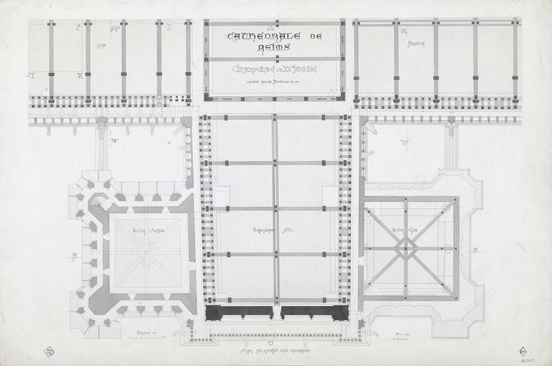 Charpente du XVème siècle, plan au niveau des galeries