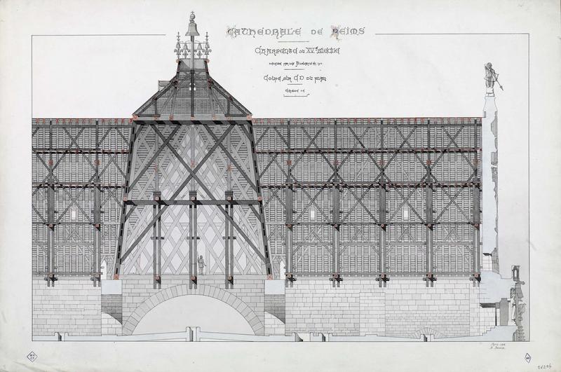 Charpente du XVème siècle, coupe