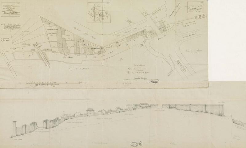 Plan d'ensemble des trois fronts, élévation