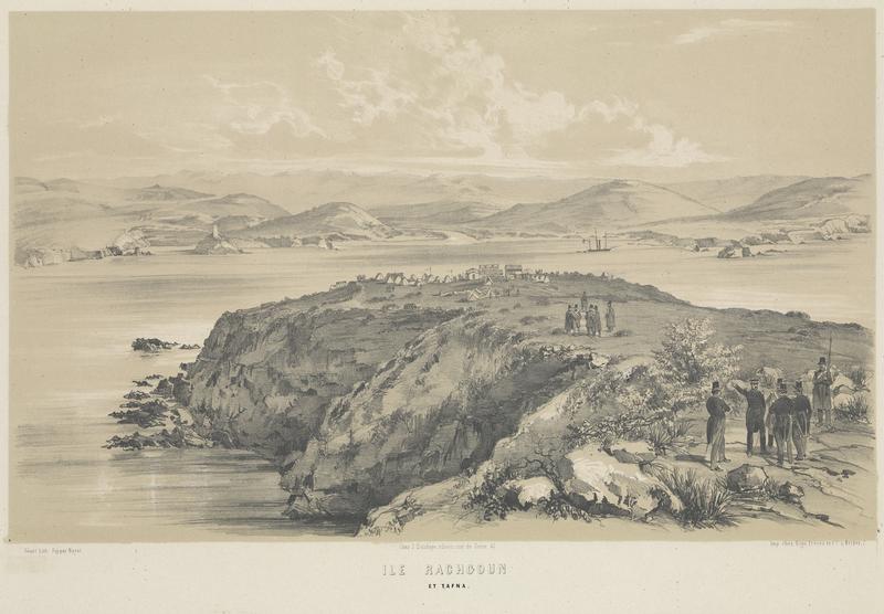 Lithographie : Ile Rachgoun et Tafna
