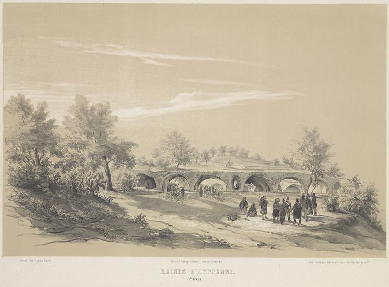 Lithographie : Ruines d'Hyppone 1et étage
