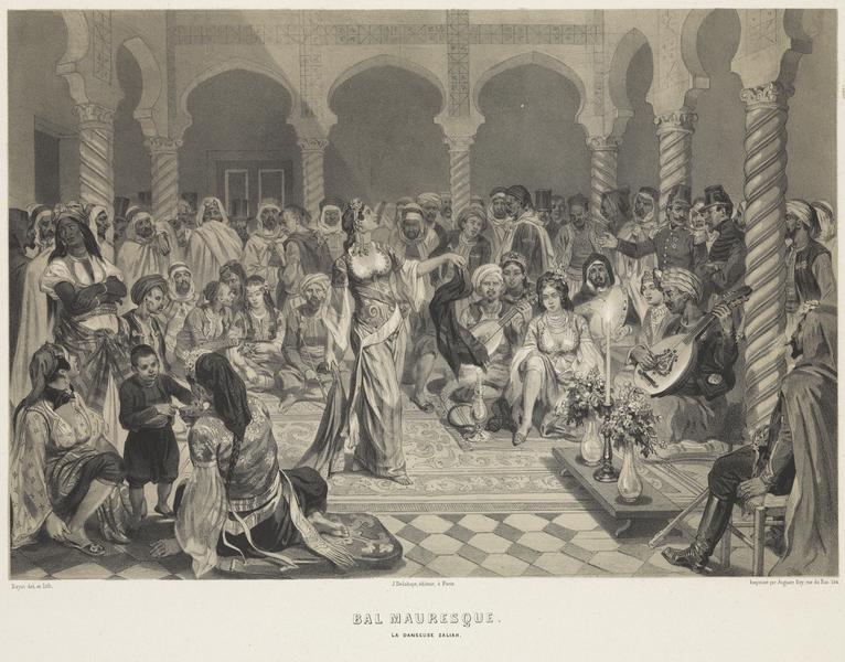Lithographie : Bal mauresque; la danseuse Zaliah