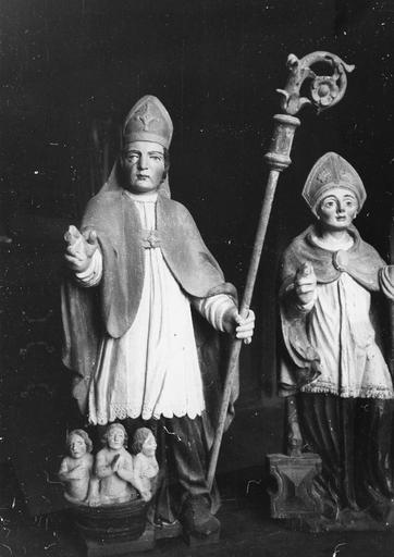 statues : saint Nicolas, saint Eloi, bois polychrome