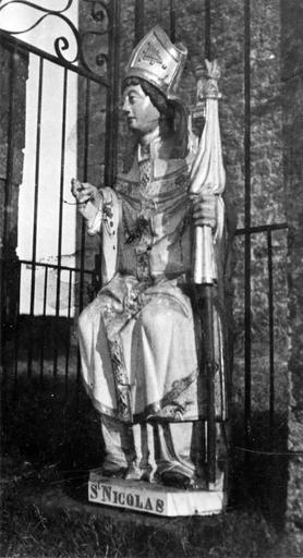 statue : saint Nicolas assis, bois