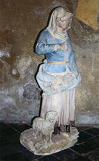 statue : sainte Germaine, pierre calcaire polychrome