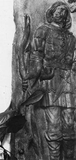 haut-relief : saint Hubert, bois