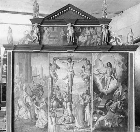 retable : scènes de la Passion, bois peint, 1590, après restauration