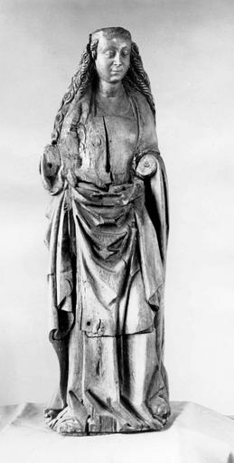 statue : sainte Catherine, bois