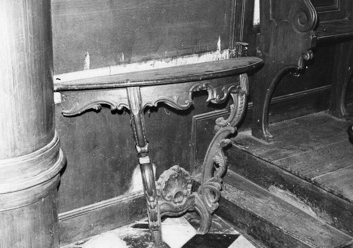 console, bois peint, sculpté