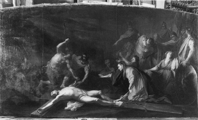 tableau : La Crucifixion, huile sur toile, après restauration