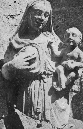 statue : Vierge à l'Enfant, pierre