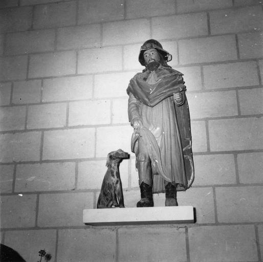 Groupe sculpté : saint Roch et son chien