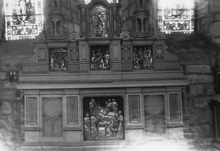 bas-relief : scène de la vie du Christ, bois polychrome, après repose
