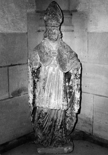 statue : saint Martin, pierre polychrome