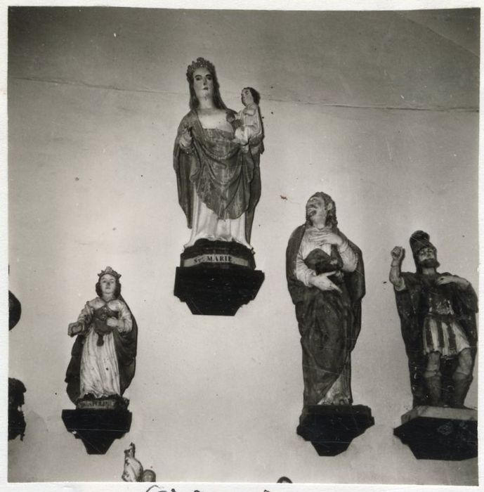 statues : Sainte Apolline, Vierge à l’Enfant, saint Jean, saint Quérin