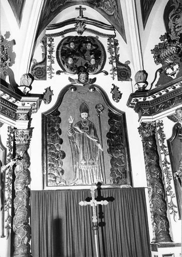 Retable, demi-relief : Saint Germier, évêque, bois sculpté, peint, doré - © Ministère de la Culture (France), Médiathèque du patrimoine et de la photographie (objets mobiliers), tous droits réservés