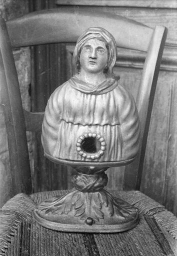 Buste-reliquaire de sainte Quitterie, bois sculpté, peint, doré - © Ministère de la Culture (France), Médiathèque du patrimoine et de la photographie (objets mobiliers), tous droits réservés