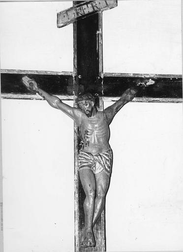 Statue : Christ en croix, statue dite des Pénitents, bois sculpté, peint - © Ministère de la Culture (France), Médiathèque du patrimoine et de la photographie (objets mobiliers), tous droits réservés