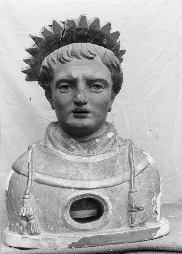 Buste-reliquaire de saint Vincent, bois sculpté, peint et doré - © Ministère de la Culture (France), Médiathèque du patrimoine et de la photographie (objets mobiliers), tous droits réservés