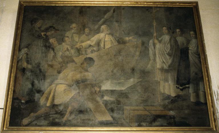 Tableau : La Pose de la première pierre de la chapelle, huile sur toile - © Ministère de la Culture (France), Médiathèque du patrimoine et de la photographie (objets mobiliers), tous droits réservés