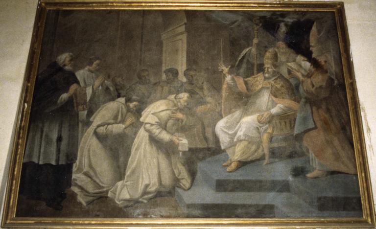 Tableau : Prise de protection de l'ordre des Trinitaires en 1198 par le pape Innocent III, huile sur toile - © Ministère de la Culture (France), Médiathèque du patrimoine et de la photographie (objets mobiliers), tous droits réservés