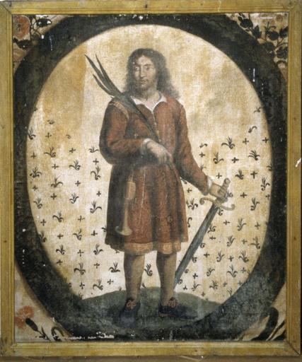 Tableau : Saint avec la palme des martyrs et une épée, peut-être saint Genez, huile sur toile - © Ministère de la Culture (France), Médiathèque du patrimoine et de la photographie (objets mobiliers), tous droits réservés
