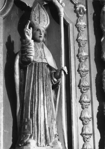 Statue : Saint Lizier, bois sculpté, peint, doré
